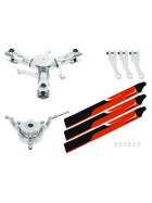Microheli CNC Dreiblattkopf mit Nylon Carbon Faser Blättern für OMPHobby M2 V1/V2/EXP Orange