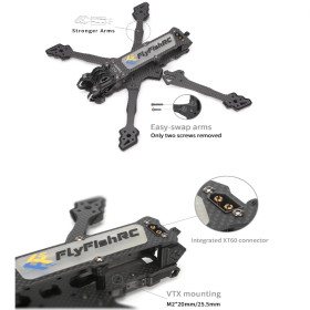 FlyfishRC Volador VX6 FPV Freestyle Frame Kit - Black