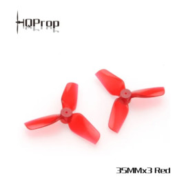 HQProp 35mm Micro 3-Blatt, 1mm Welle, Whoop Prop crystal red