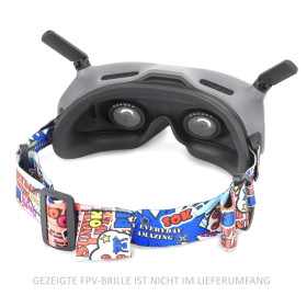 FPV Goggle Strap HD FPV Brillen, Colorful, Klett Graffiti