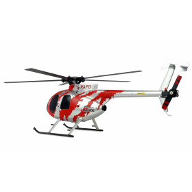 AFX MD500E Zivil 325mm Brushless Helikopter 6G RTF Set rot/silber