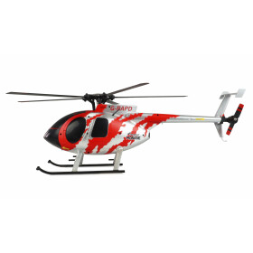 AFX MD500E Zivil 325mm Brushless Helikopter 6G RTF Set rot/silber
