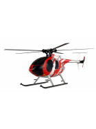 AFX MD500E Zivil 325mm Brushless Helikopter 6G RTF Set rot/silber
