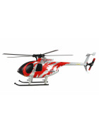 AFX MD500E Zivil 325mm Brushless Helikopter 6G RTF Set rot/silber