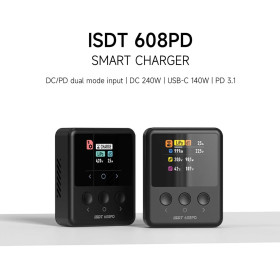 ISDT Smart Charger 608PD DC 240W/10A USB C 140W/5A 1-6S Lipo