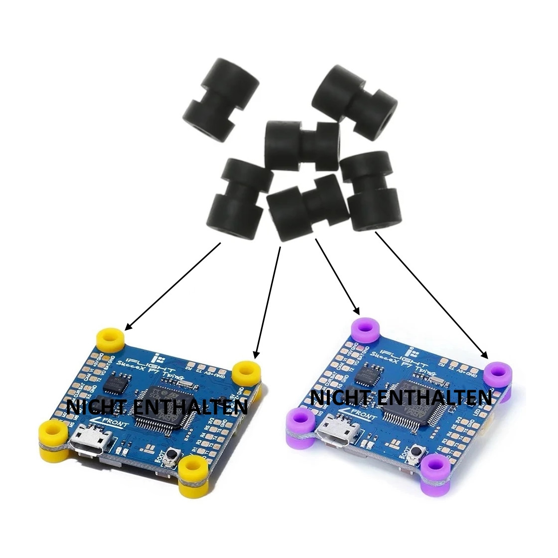 6 Dämpfungs-Gummibälle & Anti-Drop-Pins Für Phantom 3 - Reduziert Vibrationen, Einfach Zu Installieren