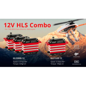 KST Servo 12V HLS Servo Combo, 3x HLS3008-12, HLS1535-12