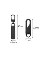 Reißverschluss Zipper, 2 Stück Ersatz-Zipper mit Karabiner