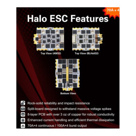 HDZero HALO Stack FC H7 70A 3-8S AM32, ELRS ICM42688P