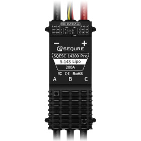 SEQURE 14200 PRO 200A 5-14S BL ESC 15A/35A 6-12V BEC, ESCape 32