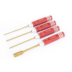 Innensechskant Schlüssel-Set 1,5/2,0/2,5/8,0BOX Titanbeschichtet, Rot