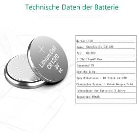 Radiomaster RTC Lithium Batterie CR1220 3V TX16S MKII, BOXER, Zorro, T8
