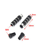 Alu CNC M4 Stick Ends extra LONG schwarz, Set