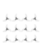 Gemfan 35mm 3-Blatt Propeller, 1409, 1mm Welle, 12 Stück Transparent Grau