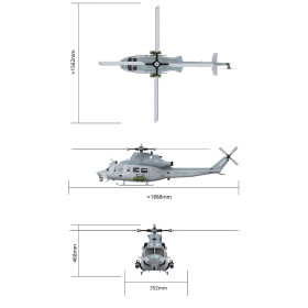 GOOSKY E7 UH-1Y Venom 700-Klasse 1/9 Maßstab BNF Scale Helicopter