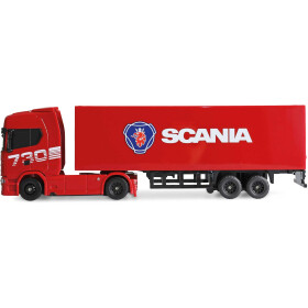 AMEWI 22783 Mini-Scania 730 S mit Kofferauflieger proportional 4WD 1:64 RTR rot