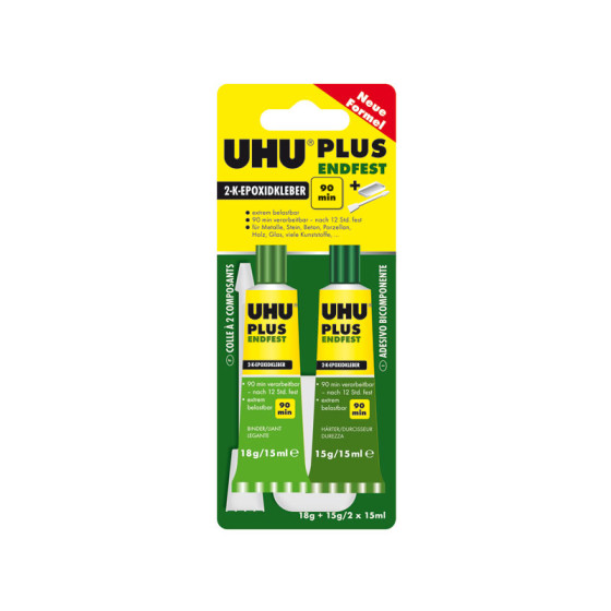 UHU Plus Endfest, 33g, Tuben mit Binder und Härter