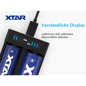 XTAR MC2 Plus 2-Schacht USB-Ladegerät für Li-Ion Akkus