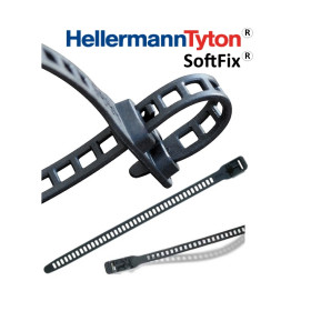 SoftFix® 260mm x 11mm Kabelbinder, M, elastisch, schwarz