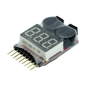 Lipo Alarm, 2-8S Lipo, einstellbar, im Schrumpfschlauch