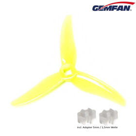Gemfan 3520 Hurricane 3,5" 3-Blatt Propeller, 1.5mm T-Mount Clear Blue