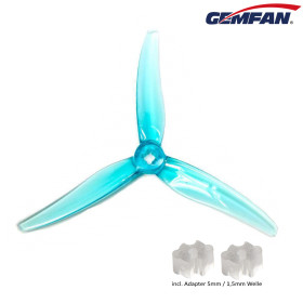 Gemfan 4525 Hurricane 4,5" 3-Blatt Propeller, 1.5mm/5mm Welle Yellow