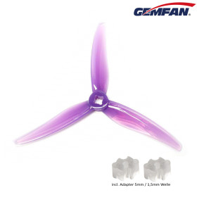 Gemfan 4525 Hurricane 4,5" 3-Blatt Propeller, 1.5mm/5mm Welle Yellow